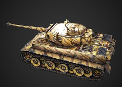 5种涂装 pbr 二战德国虎式坦克 panzer tiger sdkfz181 六号战车