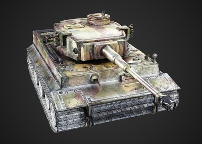 5种涂装 pbr 二战德国虎式坦克 panzer tiger sdkfz181 六号战车