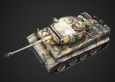 5种涂装 pbr 二战德国虎式坦克 panzer tiger sdkfz181 六号战车