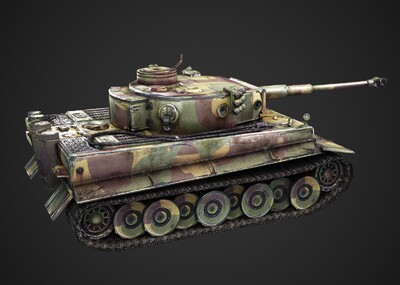 5种涂装 pbr 二战德国虎式坦克 panzer tiger sdkfz181 六号战车