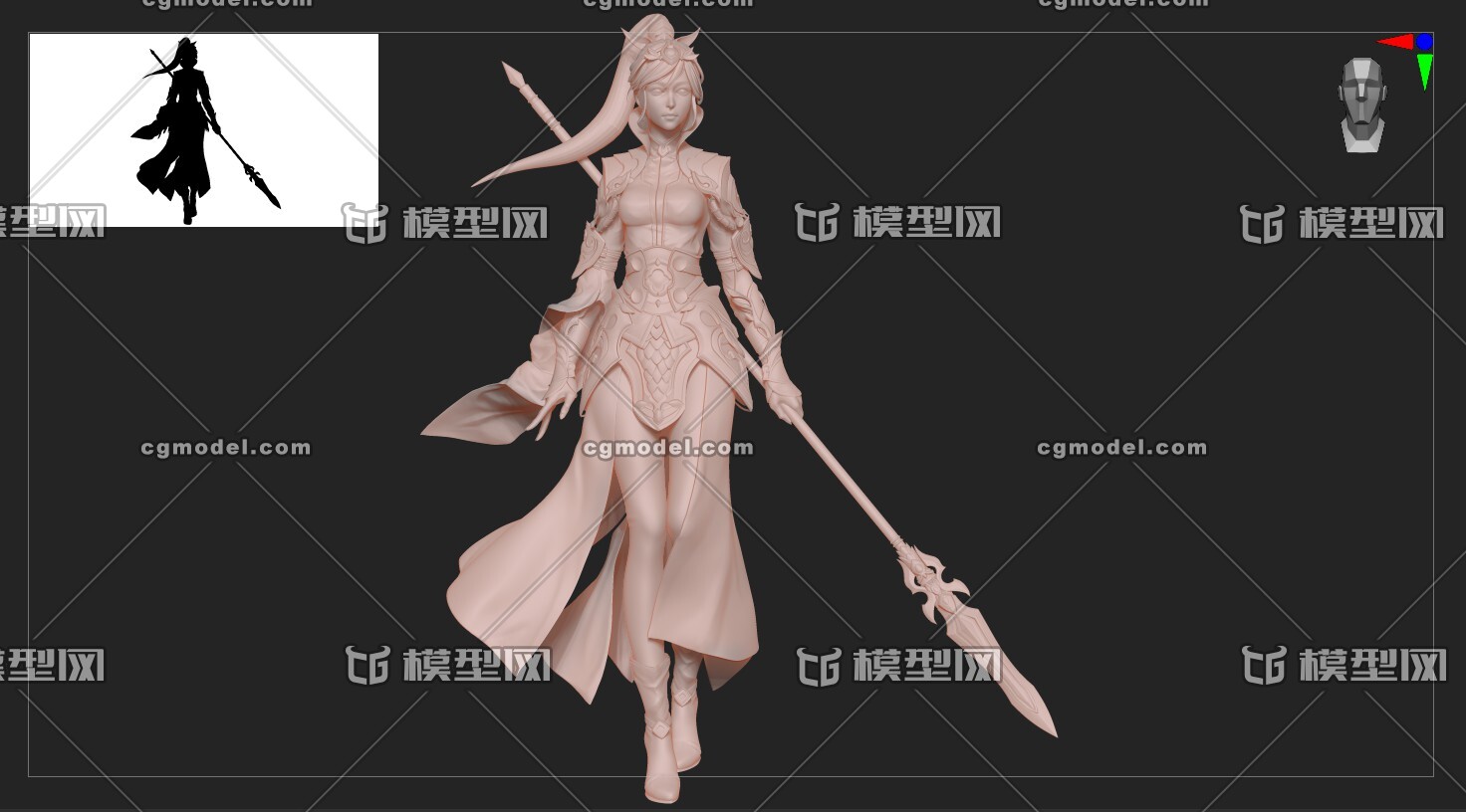 女枪兵模型