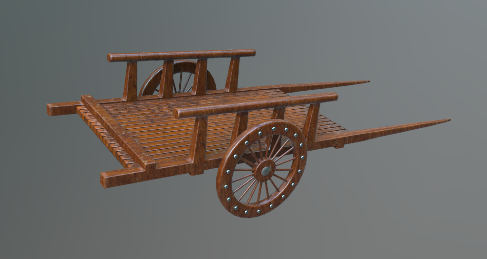 古代手推车_damaque01作品_工业/产品/道具_cg模型网