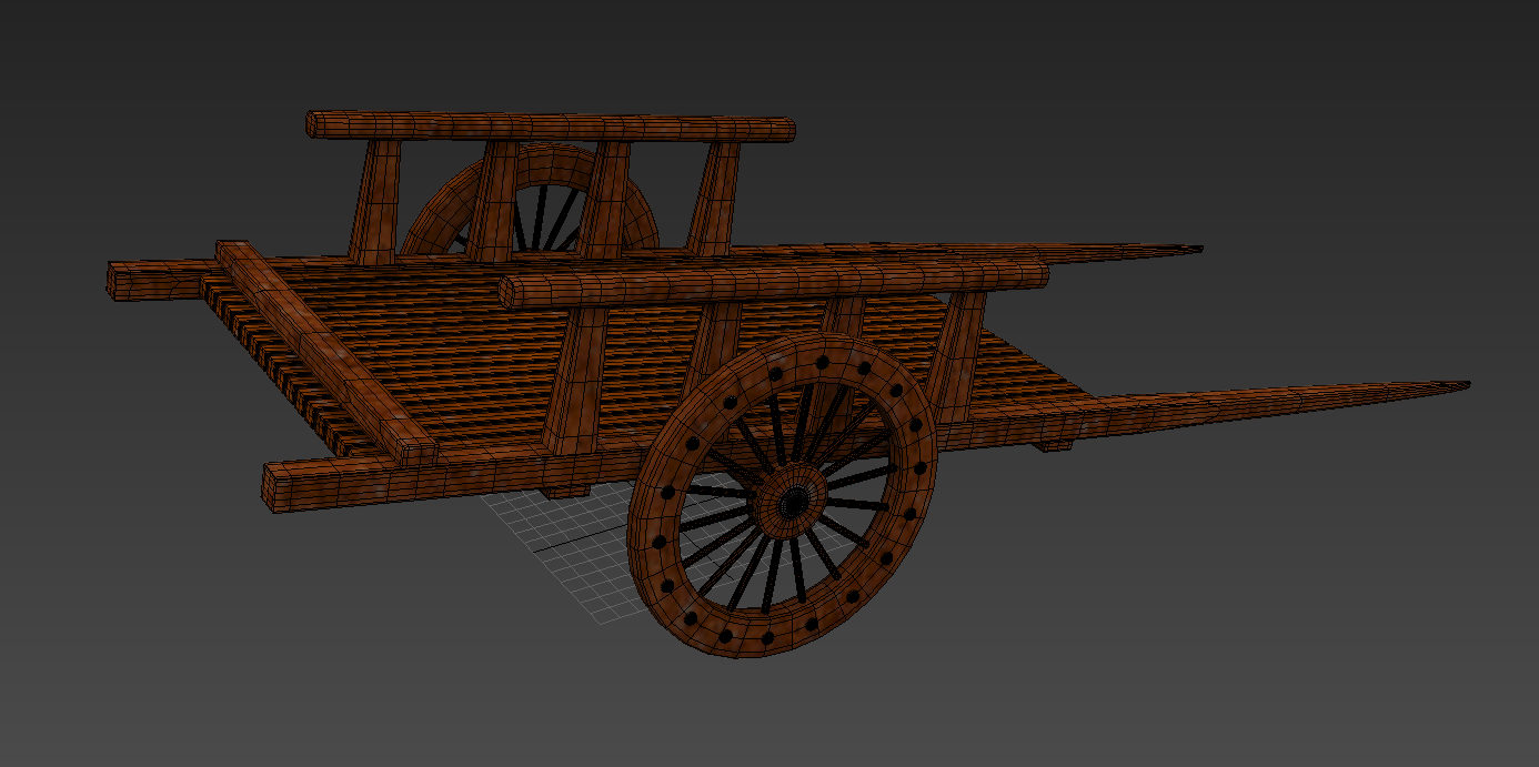 古代手推车_damaque01作品_工业/产品/道具_cg模型网