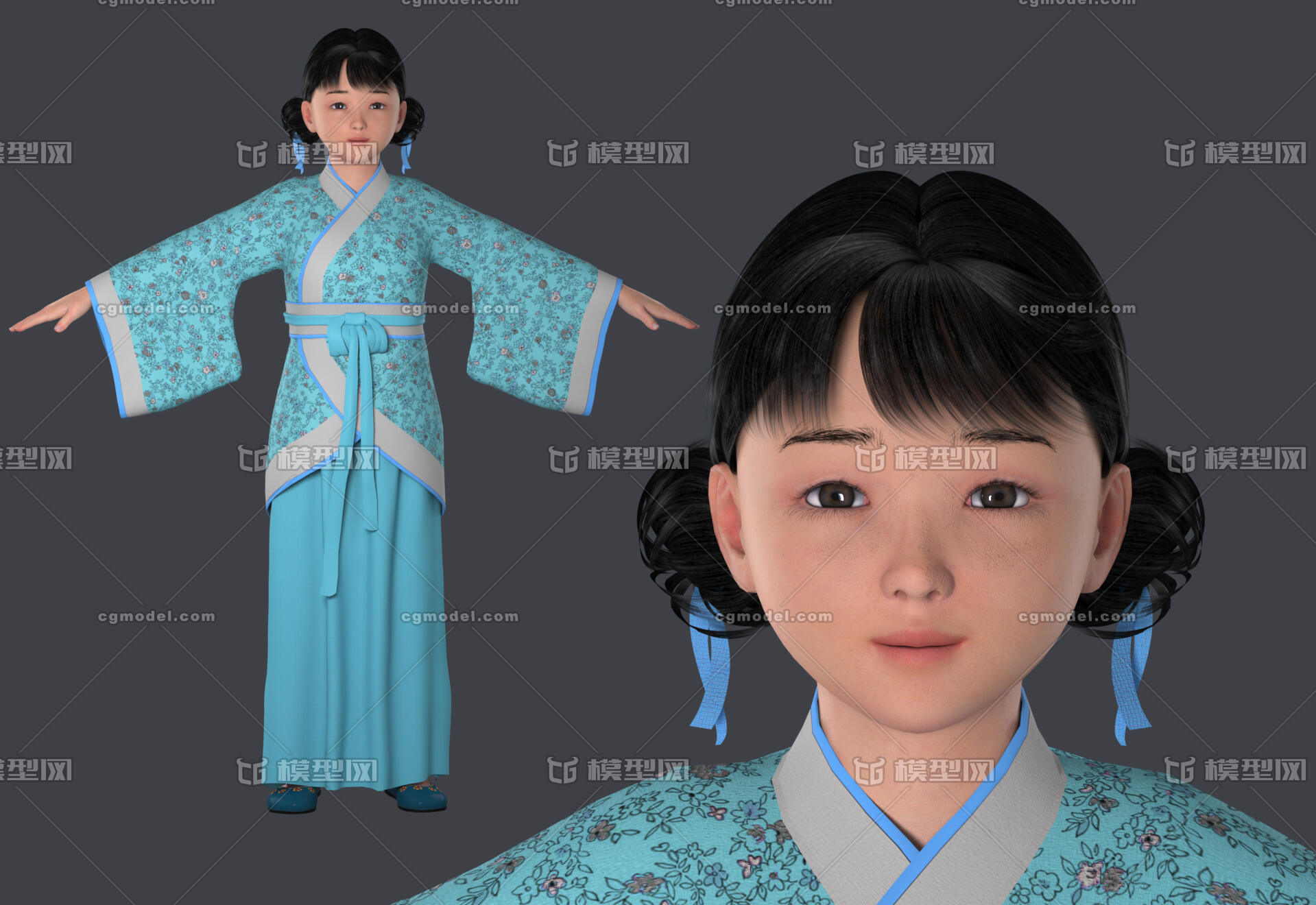 写实古代人物 古代小孩 古代小女孩 汉服女孩 古装人物 古装小孩