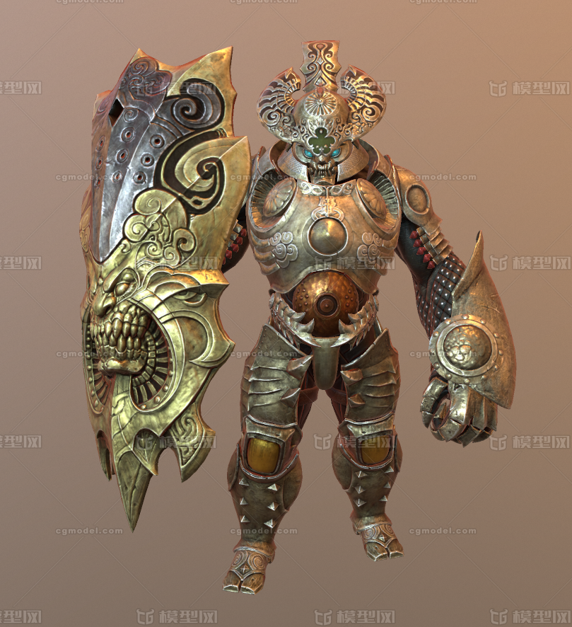 次时代 黄金 战士 铠甲 战甲 武士 坦克 盾牌 重甲