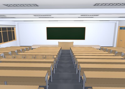 游戏场景 漫画场景 卡通场景 现代场景 教室 学校 大学教室 阶梯教室