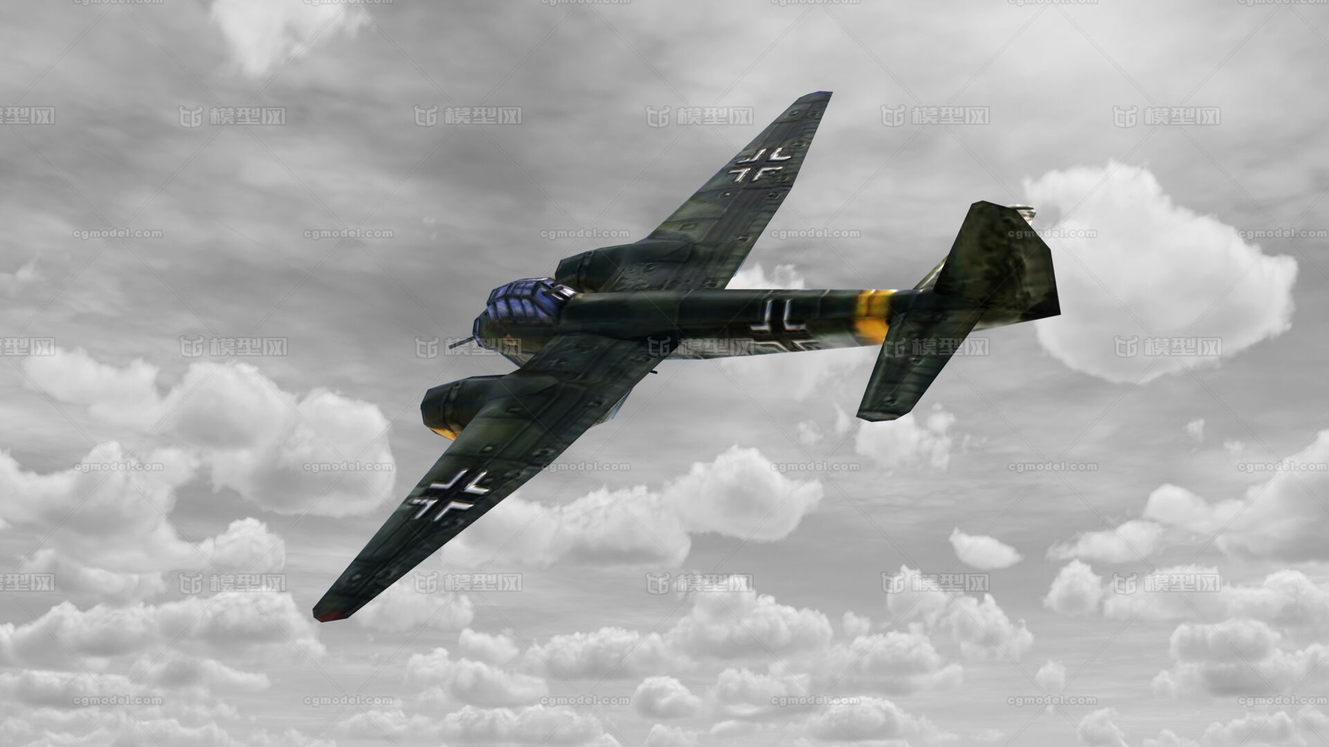 容克-88轰炸机 容克斯ju88轰炸机 二战纳粹德国轰炸机 低模 简模