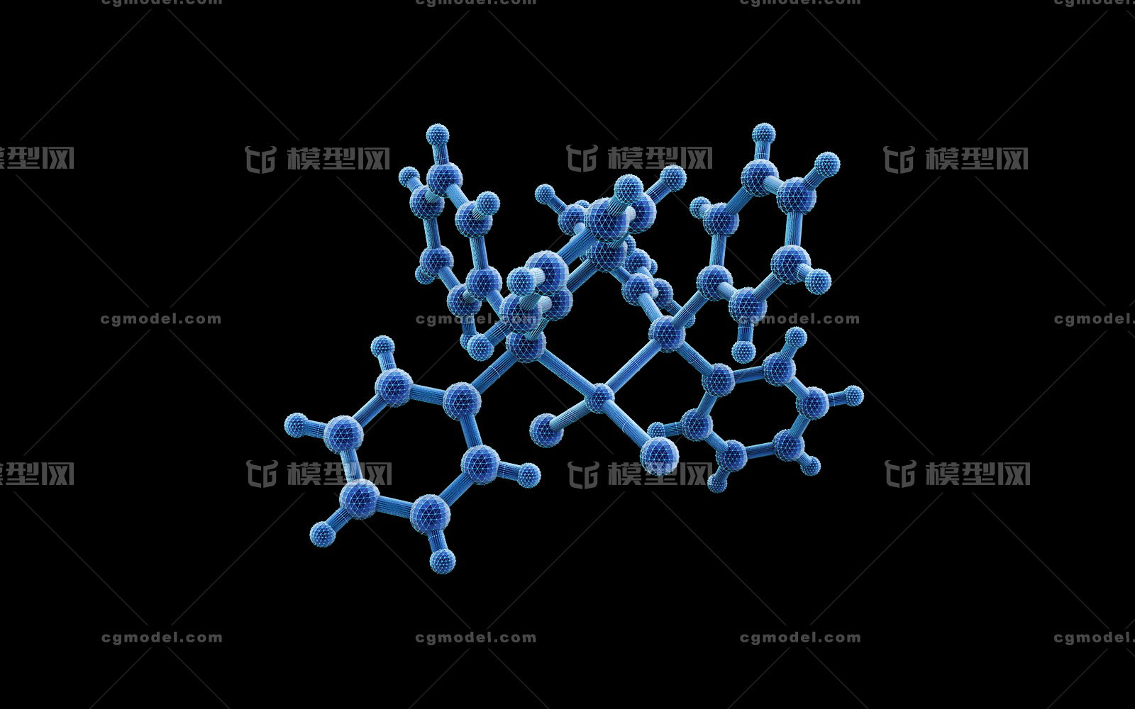 分子结构,分子链,科技感分子结构,蓝色科技,蓝色分子结构