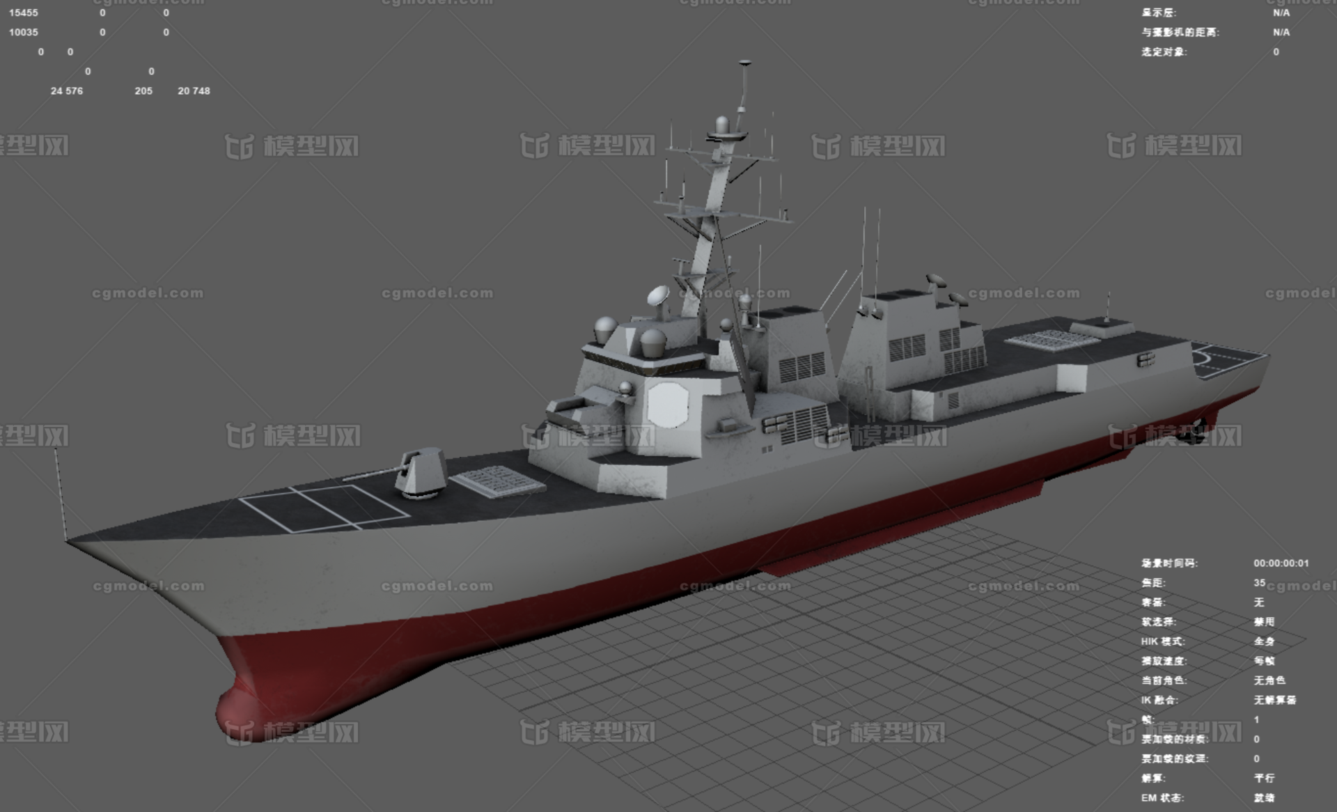 阿利伯克级驱逐舰_438008440作品_船艇军舰_cg模型网