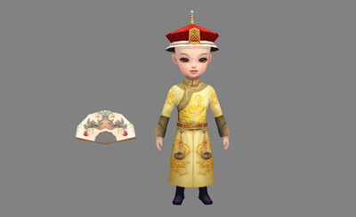 卡通q版 少年康熙 皇太子 皇阿哥 清朝人物 古代人物 儿童 男孩子 满