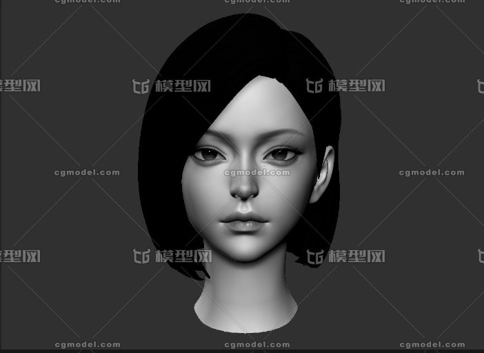 剪发女性人头_txboy作品_人物女人_cg模型网