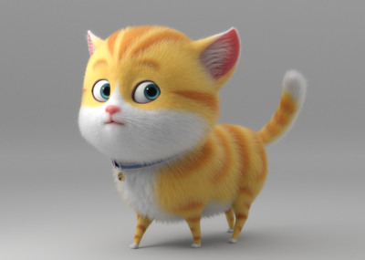 卡通猫咪【带绑定】_3dcartoon作品_动物哺乳_cg模型网