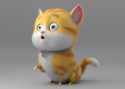 卡通猫咪【带绑定】_3dcartoon作品_动物哺乳_cg模型网