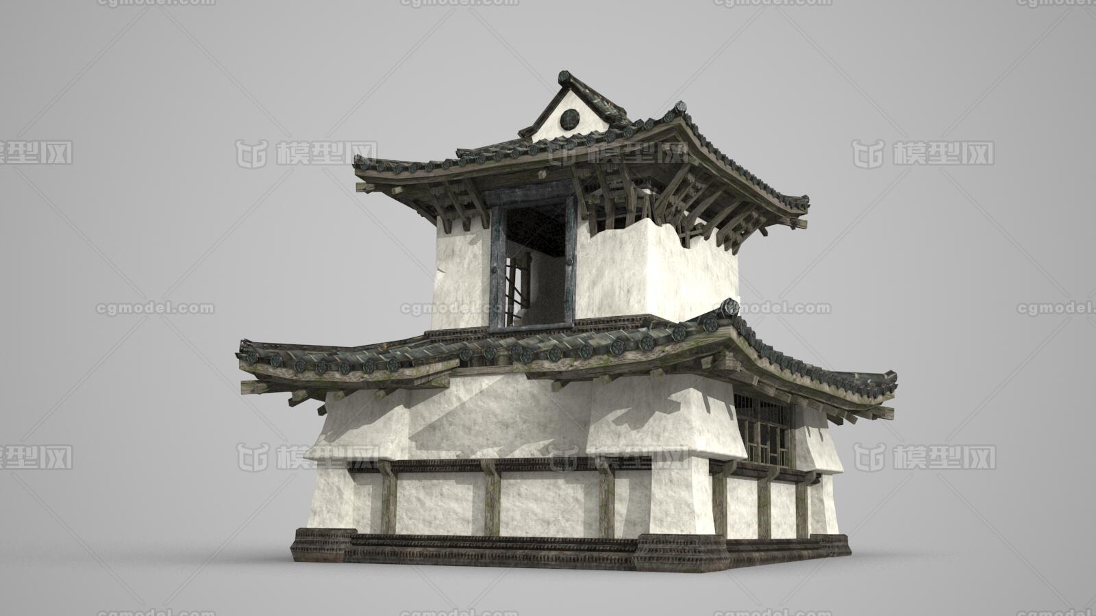 破败的亚洲古建筑