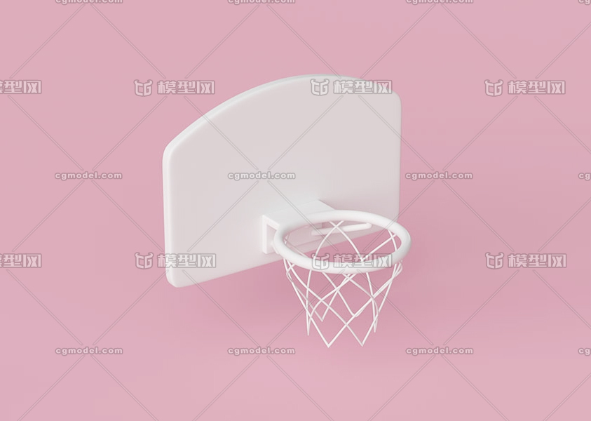 篮球篮板模型 篮板低模 lowpoly篮板卡通模型 篮球框模型max c4d fbx