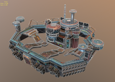 次时代 pbr 未来 科幻 金属堡垒 机械城堡 关卡 空间站 驿站