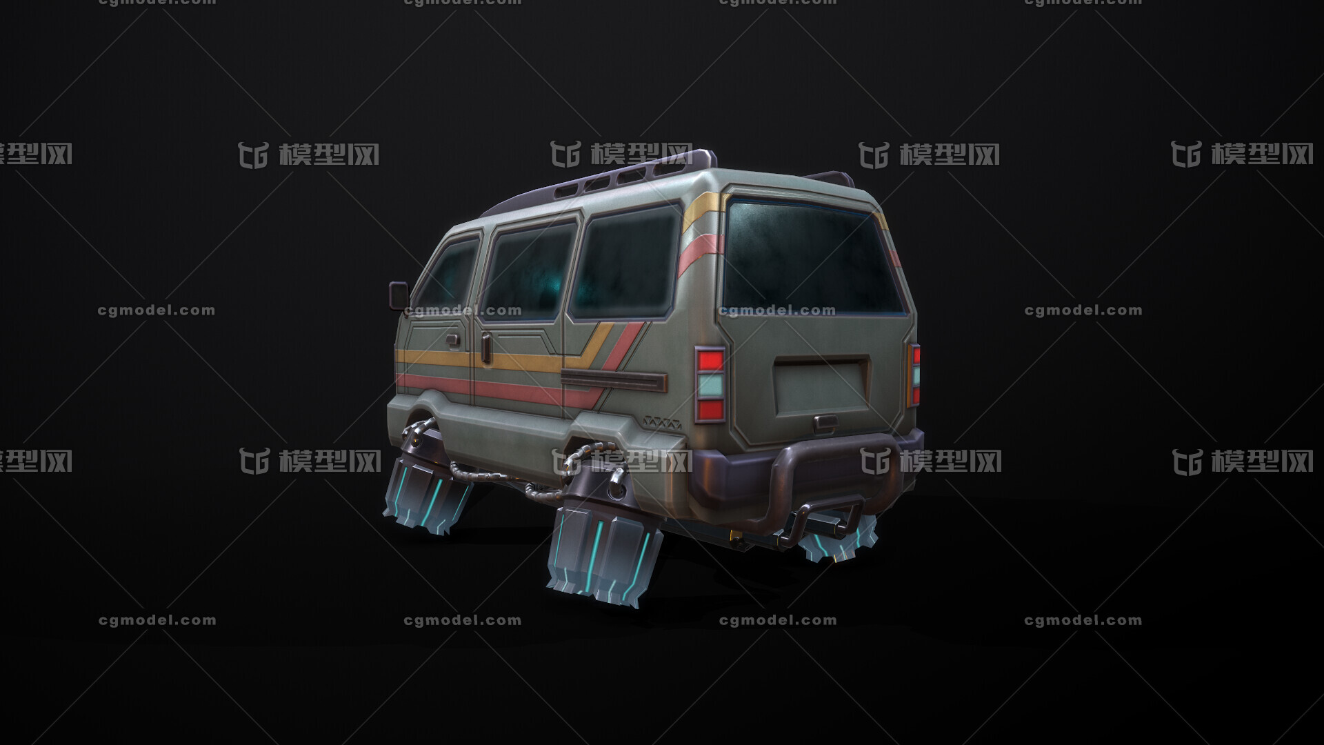 pbr-赛博朋克悬浮车_yudon作品_车辆科幻车_cg模型网