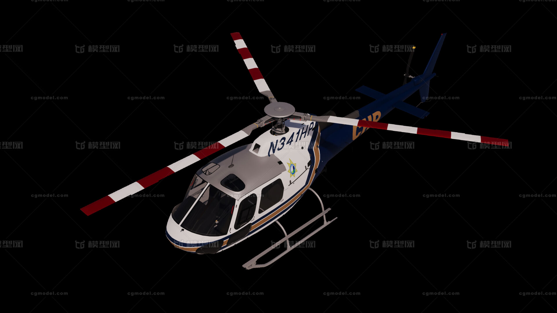 as350直升机 警用直升机 加州公路巡_空悠作品_飞机/航空器军用直升机