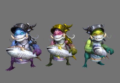 卡通手绘鱼精【12组动画】fish 鱼妖_我爱cgmodel