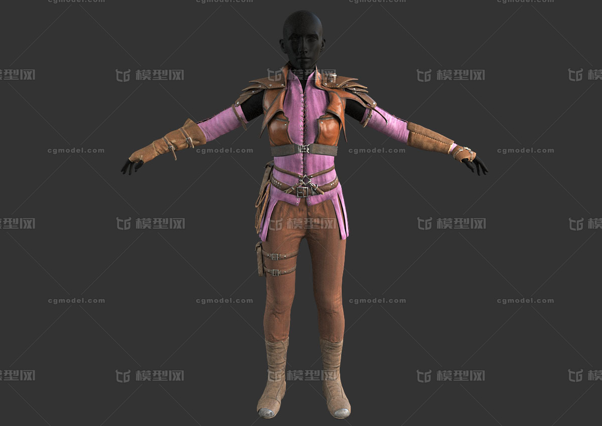 pbr次世代 皮甲 中世纪装束 刺客装 盗贼衣服 轻甲 皮衣 布甲 古代