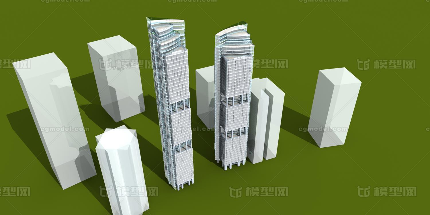 高层建筑 建筑 建筑模型 高层办公楼 高层建筑 办公楼 办公建筑