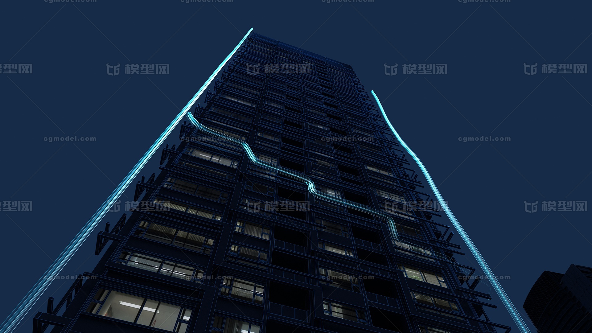 科技感建筑画,科技建筑画_大山谷图库