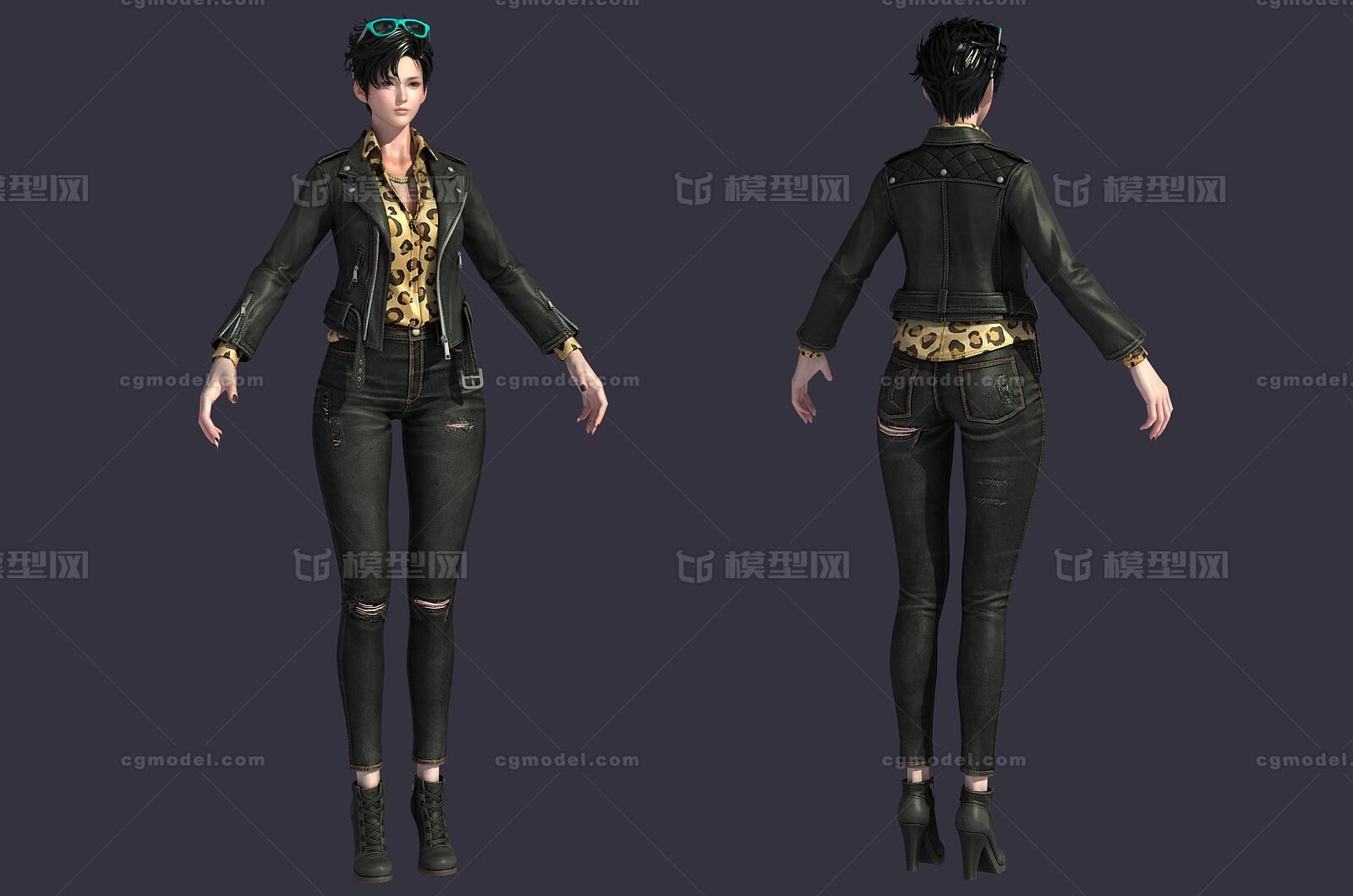 次世代 卡通 都市丽人 女神 性感美女 女生 皮衣 小姐姐 二次元 动漫