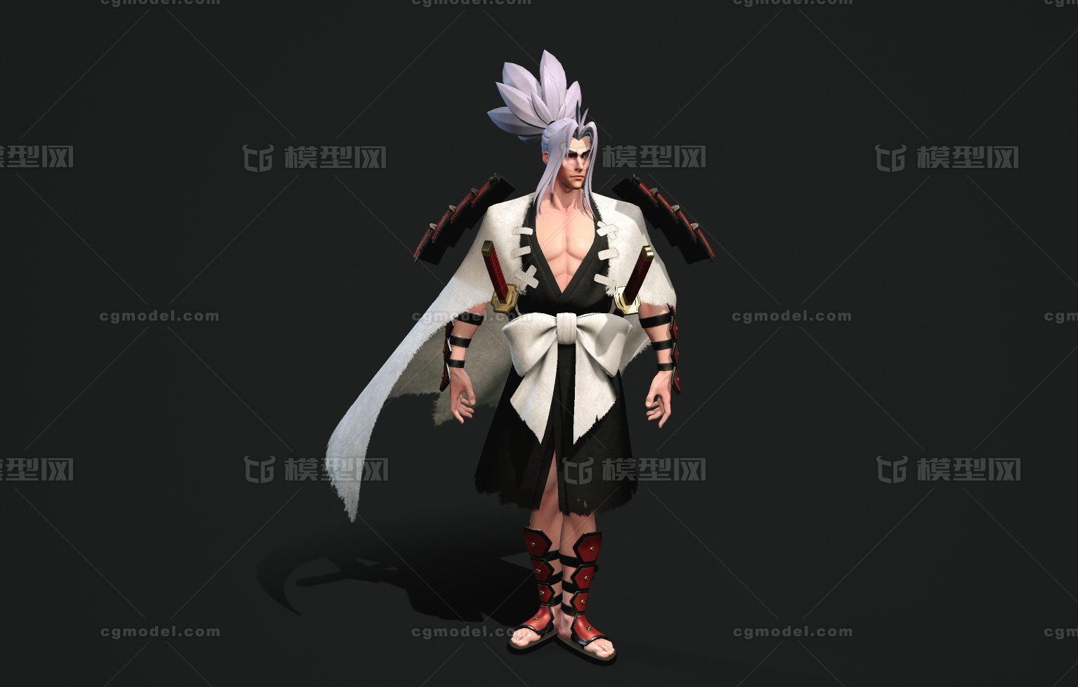 次时代 卡通 剑客 武士 刀客 男人 帅_魔工坊作品_人物男人_cg模型网