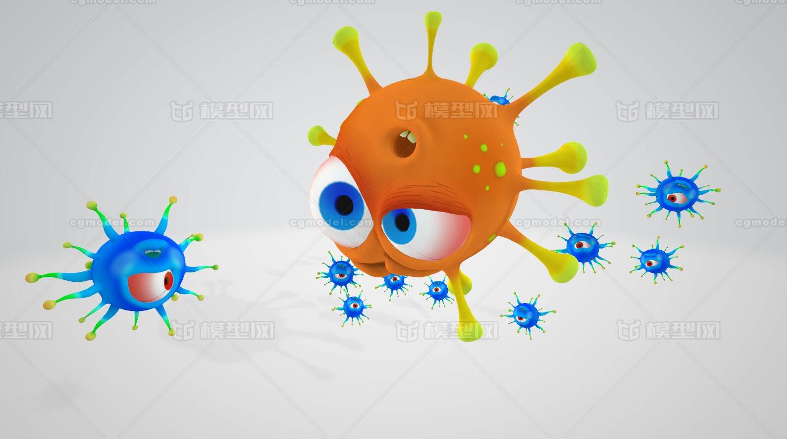 病毒 冠状病毒 细菌 卡通病毒 卡通细菌 可爱细菌 新冠肺炎病毒