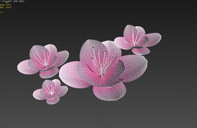3d桃花桃树模型