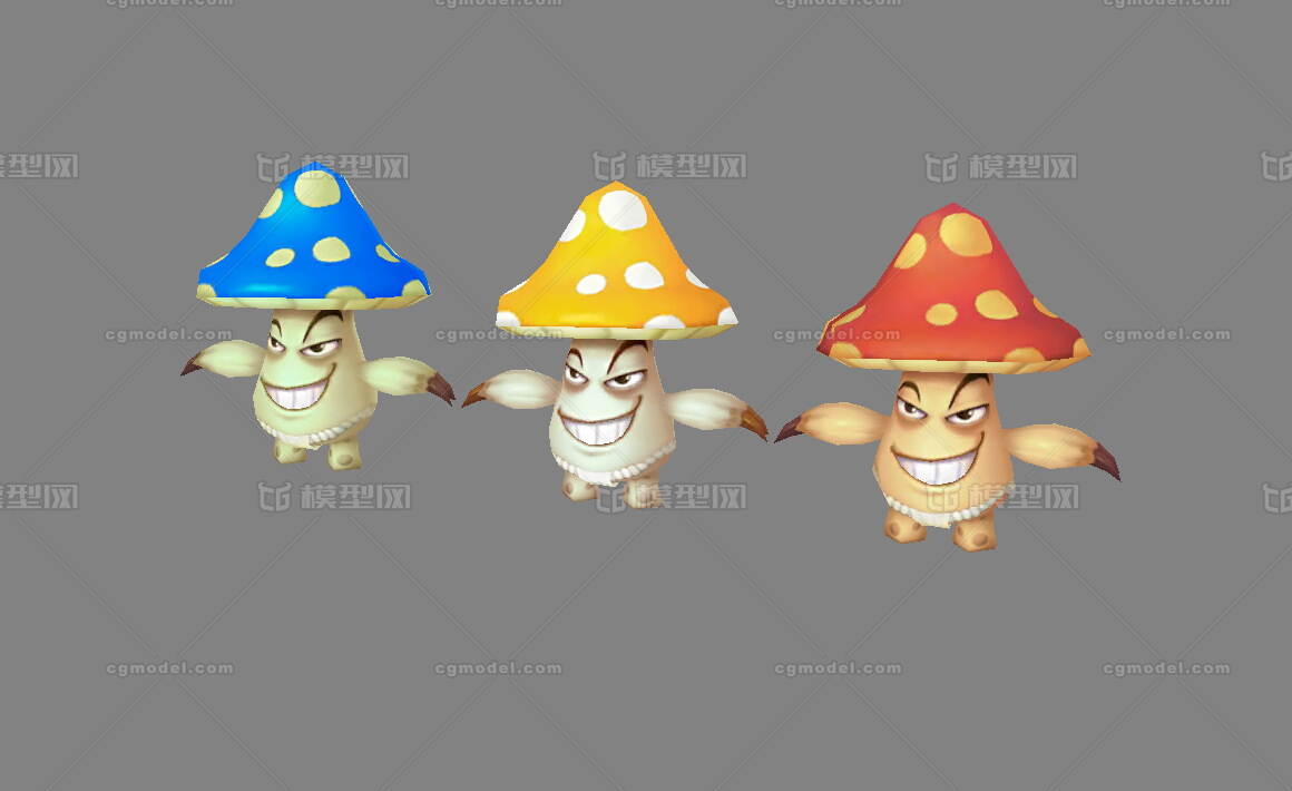 卡通 蘑菇怪物 毒蘑菇 花蘑菇