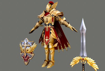 手绘 皇家卫兵 金甲士兵 盔甲骑士 knight