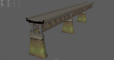 铁路轨道桥梁模型 铁路桥模型 写实桥低模 钢铁桥 铁路 桥梁 高架桥