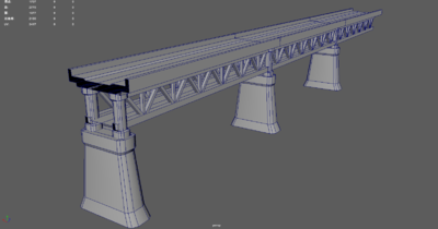 铁路轨道桥梁模型 铁路桥模型 写实桥低模 钢铁桥 铁路 桥梁 高架桥