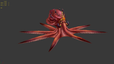 章鱼 八爪鱼 海怪 海妖 精英 boss 魔幻风 写实风 手绘怪物模型