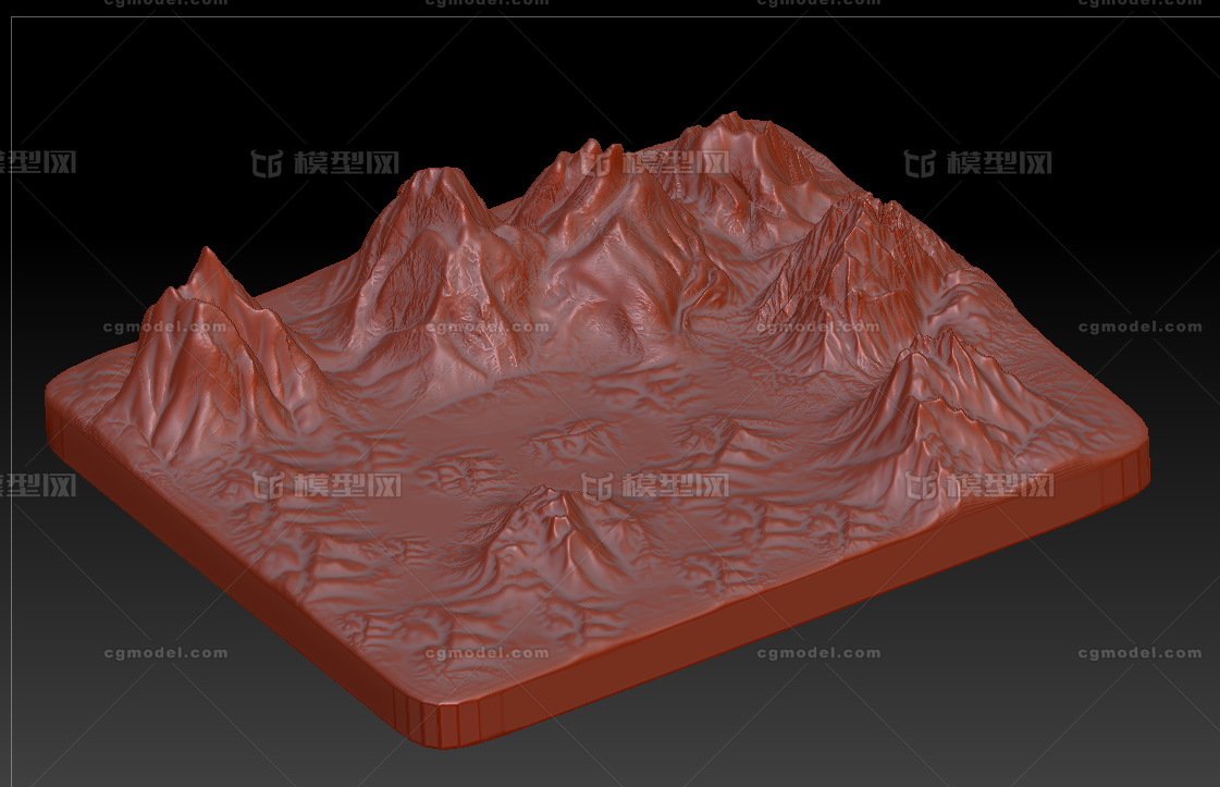 3d山模型,可打印山体,stl格式山脉模型,3d石头山,3d雪山模型