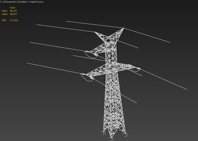 电塔 供电 电网 高压线 电_cc大兔子作品_机械/器械工业设备_cg模型网