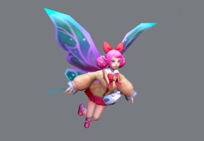 卡通 低模 蝴蝶仙子03【10组动画】手绘 花仙子 fairy