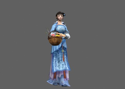 古代人物 女子 卖花女 路人 带bip动画