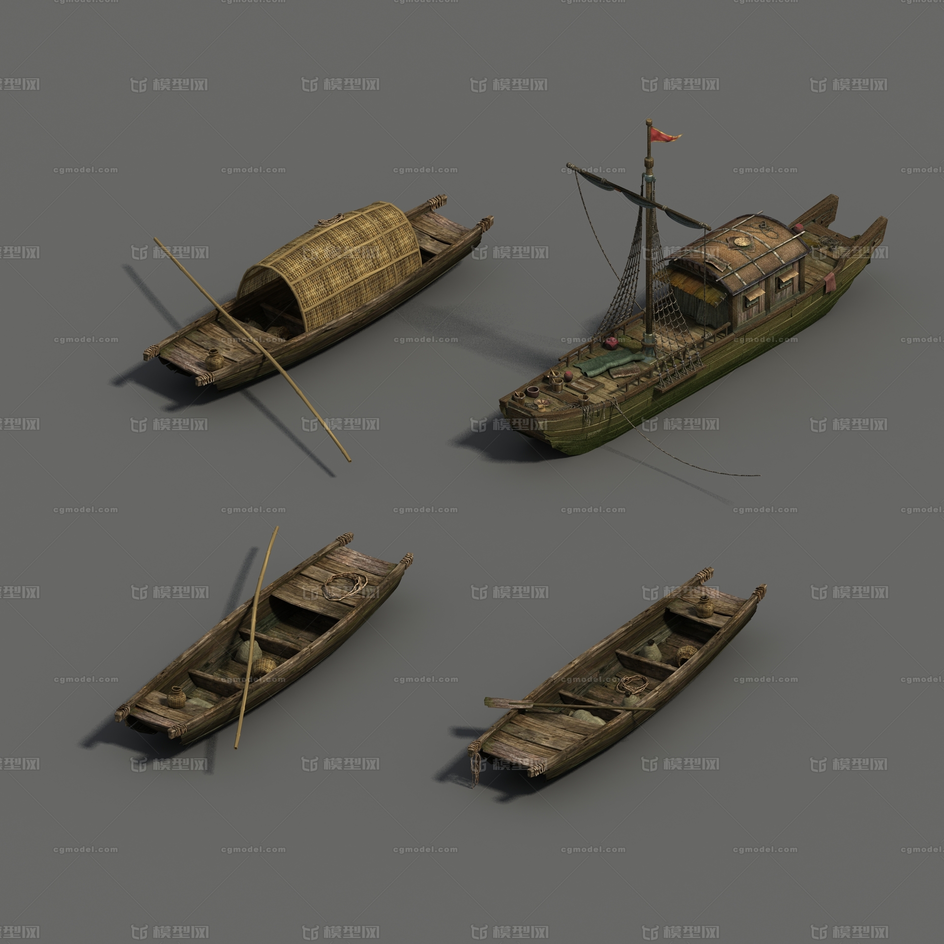 渔船模型 木船- 3D资源网-国内最丰富的3D模型资源分享交流平台