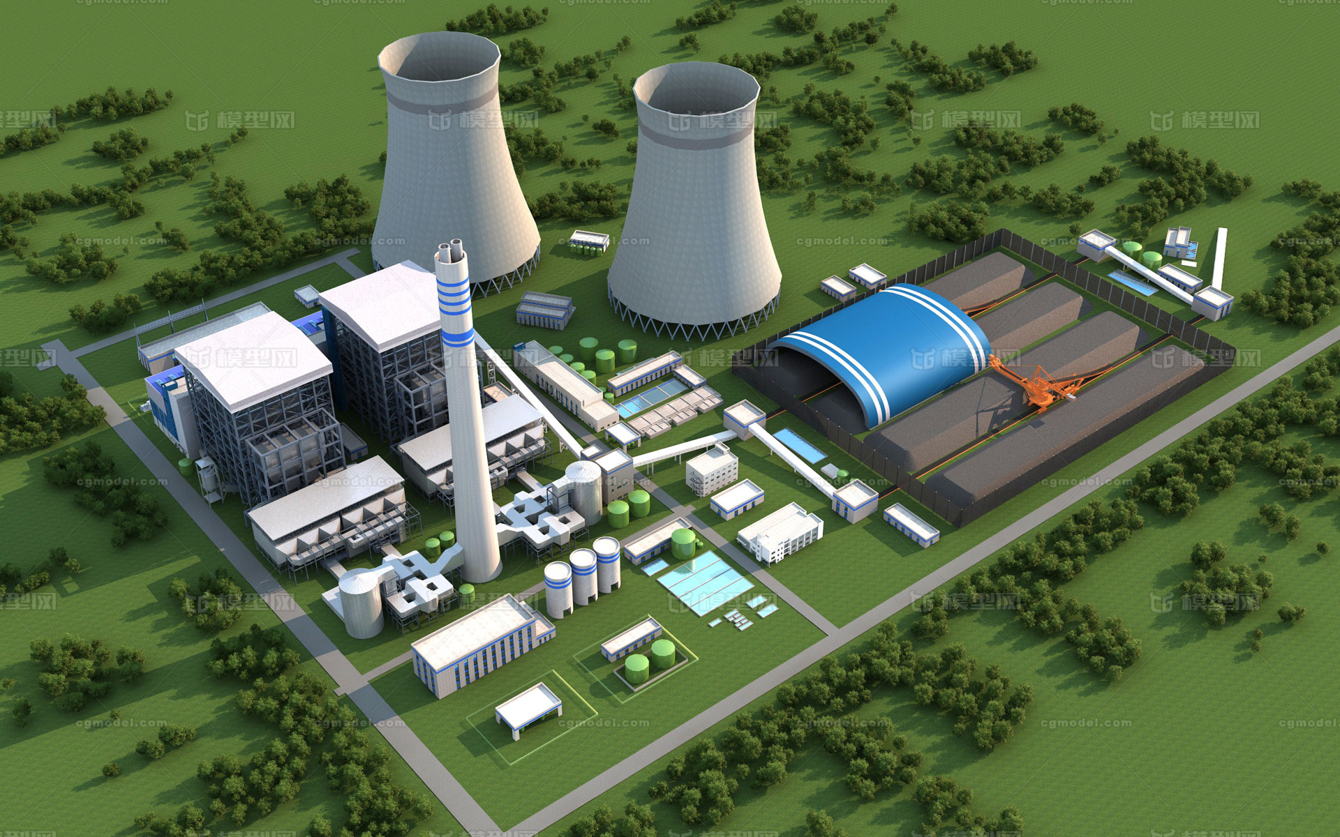 厂房鸟瞰 工业区 化工厂 发电厂 炼油厂 工业园 产业园区 核电厂 高新