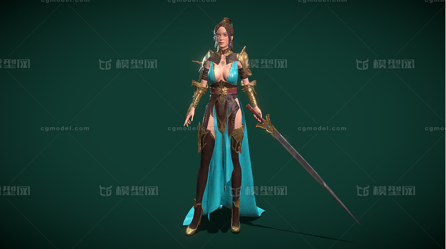 次世代 写实 美女骑士 皇家骑士 欧洲中世纪 美少女战士 女剑士 武士