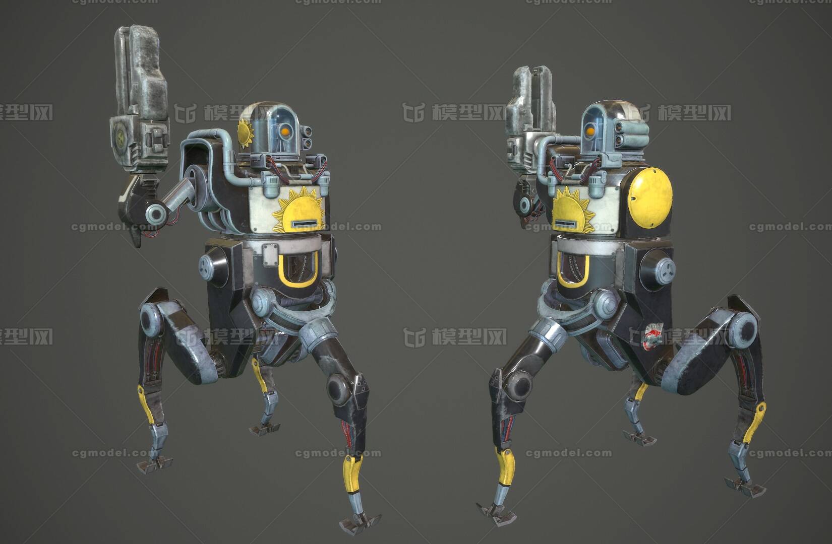 pbr 蒸汽朋克 工业机器人 【2k】侦查机器人 机械守卫 mech