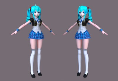 卡通 二次元 动漫女孩 短裙少女 校园 女孩 girl
