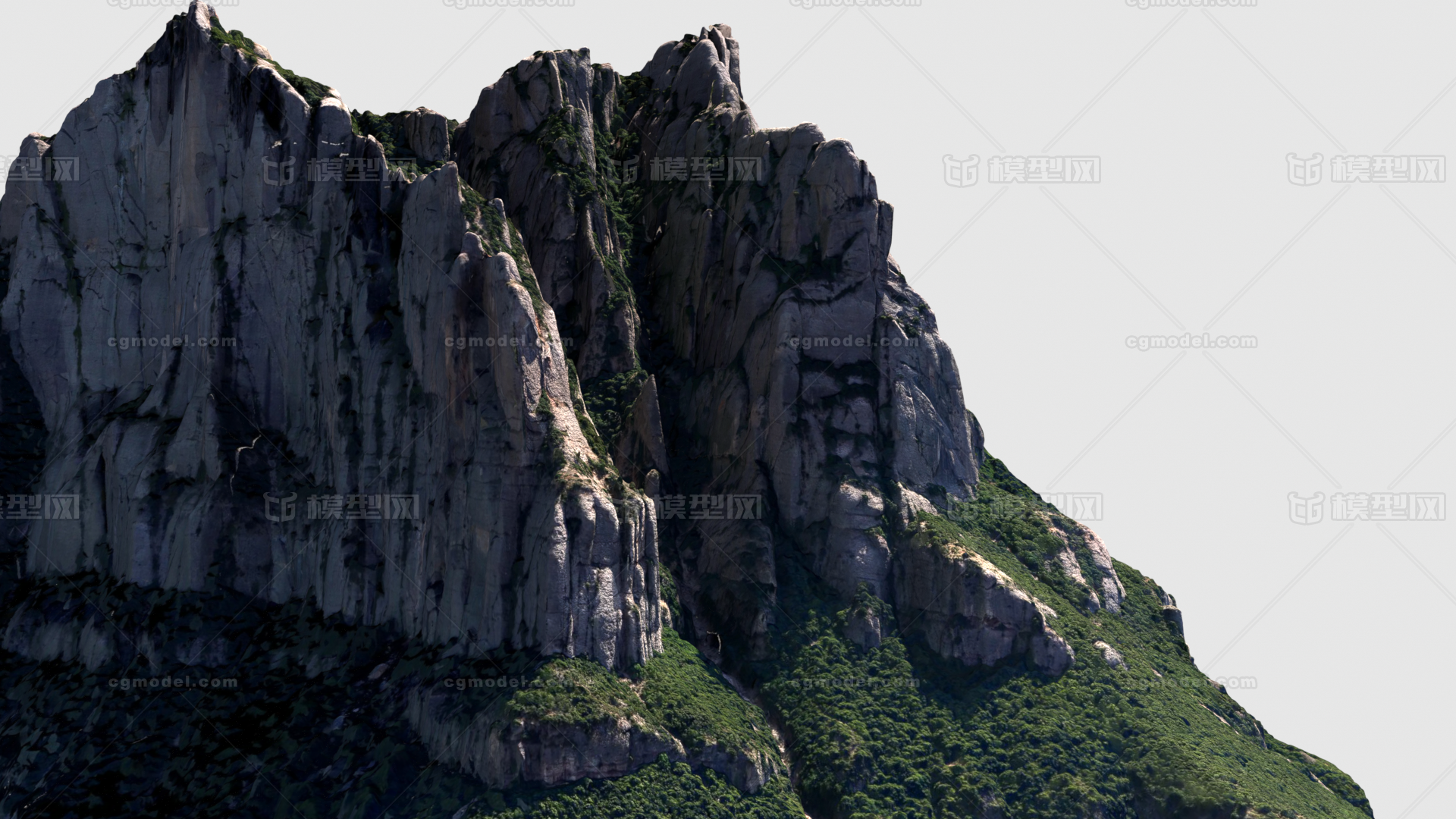 写实山脉 悬崖峭壁 沙滩山脉 植被 石头 石块 砂石 山峰 基岩 岩石