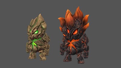 卡通石怪 石妖 山神