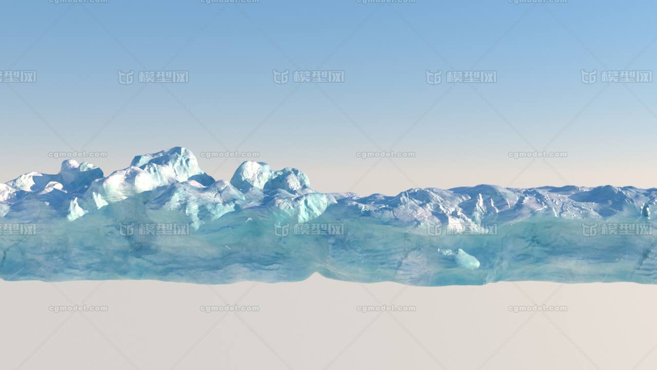 冰川冰原冰山冰层雪山_乌鸦43075169作品_石头植物石头_cg模型网