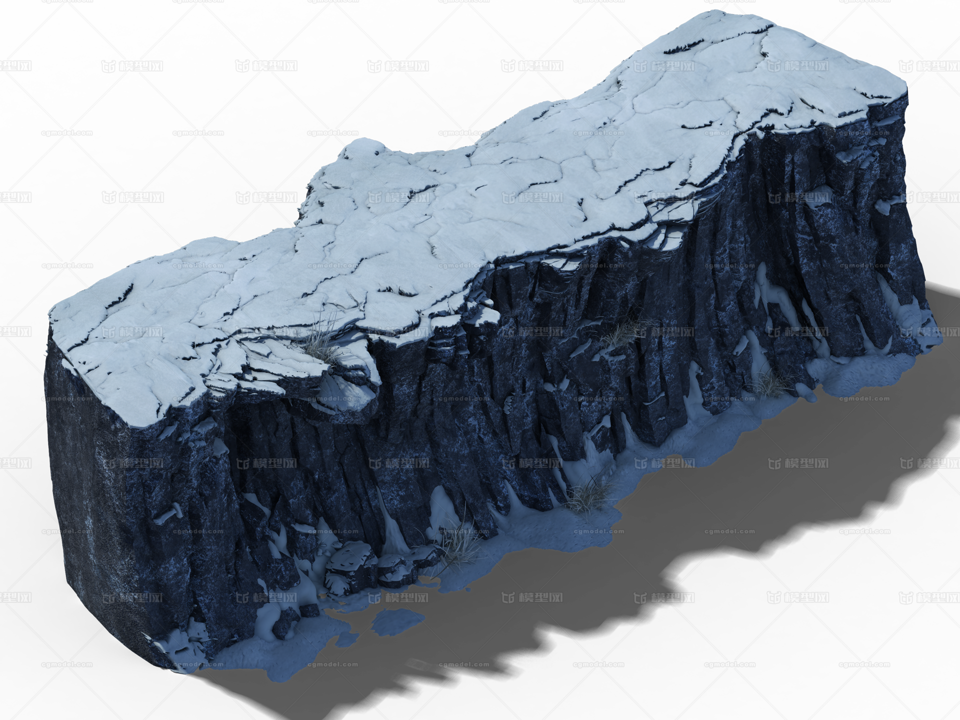 雪崖,山崖,悬崖,石壁,崖壁,写实悬崖,冰天雪地,仙侠场景模型,影视场景