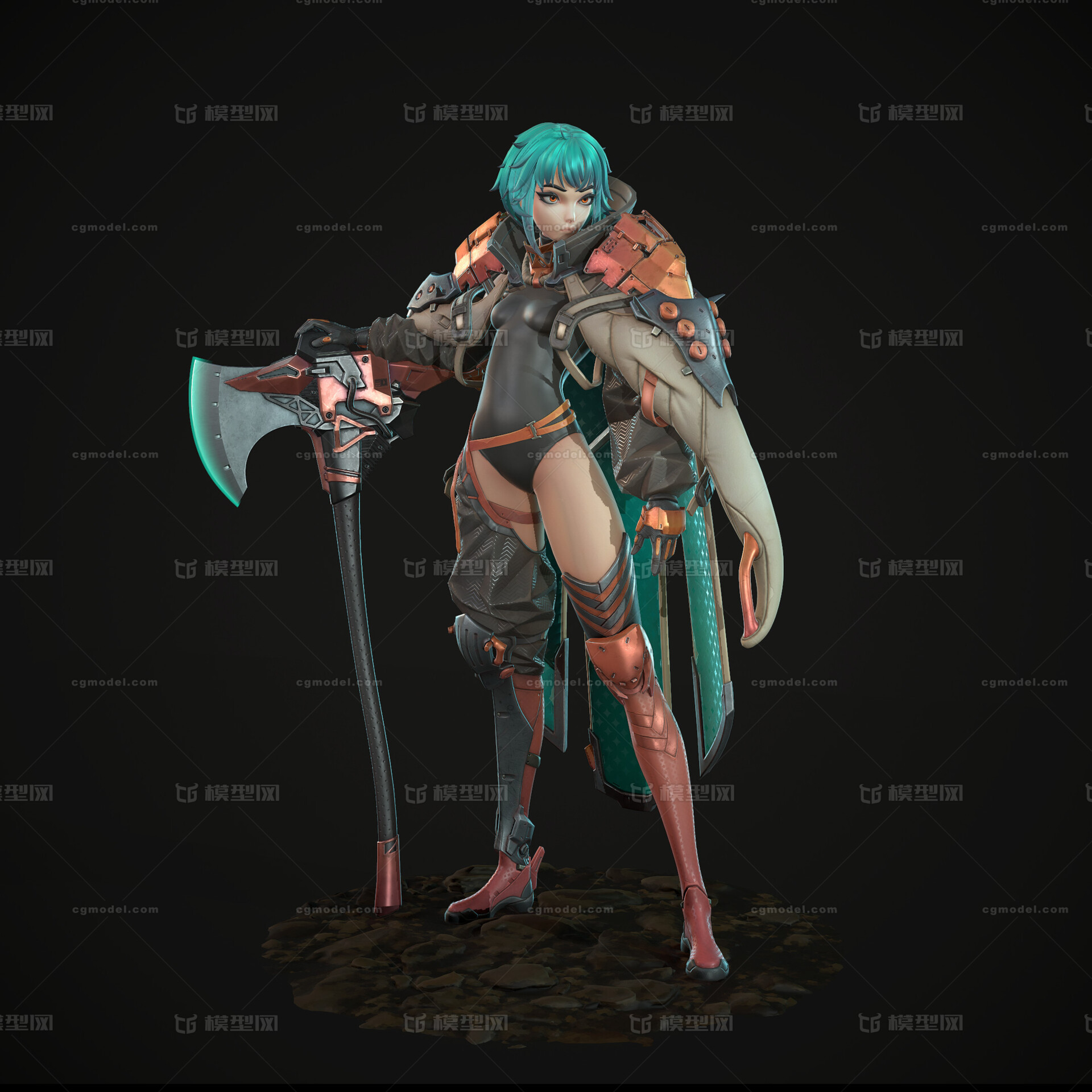 次时代pbr 科幻女战士 手办风格 盲盒 *** 少女 萝莉 战士 玩具雕塑