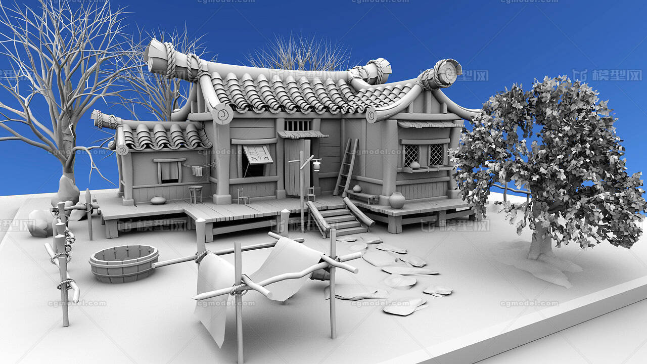点个赞呗maya c4d 古代建筑场景模型